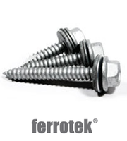 Ferrotek Hex Head Sheet to Timber Self-Drilling Screws (with Washer)