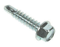 Indented Hex Washer Head Self-Drilling Screws - Bright Zinc Plated