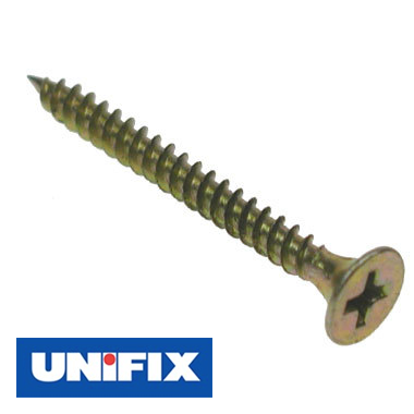 Unifix Bugle Head Drywall Screws - Zinc & Yellow Passivate (Pack of 200)