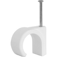 Round White Cable Clips