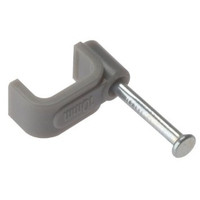 Flat Grey Cable Clips - Pack of 100