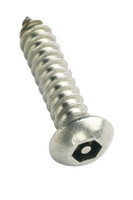 Pin Hex Button Head Self-Tapping Security Screws - Stainless Steel A2
