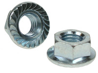 Serrated Flange Hex Nuts - Bright Zinc Plated
