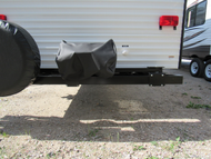 Front view of grill put away.