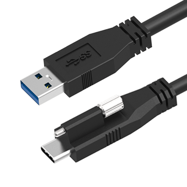 20 (50cm) Side Screw Locking USB C Cable 10Gbps - USB 3.1 Type-C Cable -  100W (5A) Power Delivery Charging, DP Alt Mode - Dual Screw Lock - USB-C