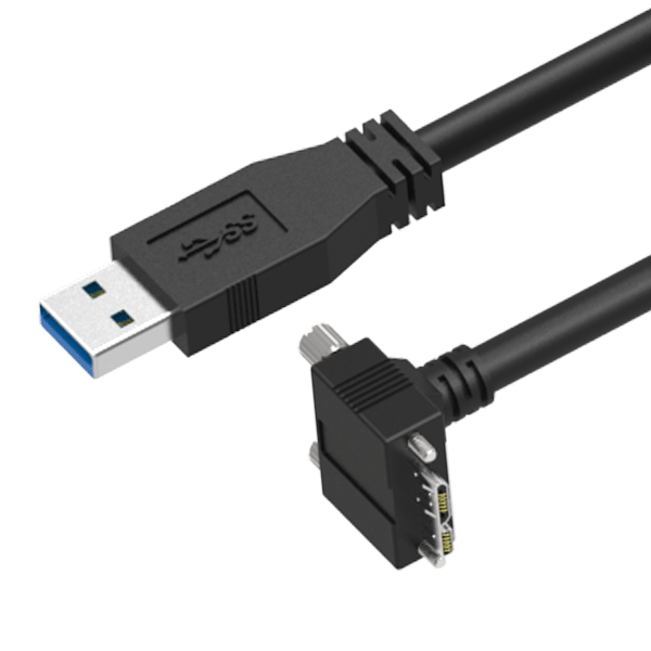 NTC | USB 3.0 A to Micro B Down Angle with Screw Locking Cable