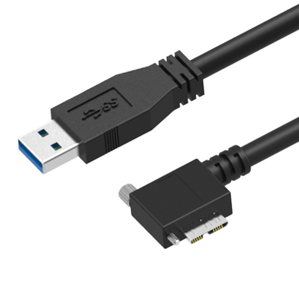 NTC | USB 3.0 A to Micro B Left Angle with Screw Locking Cable
