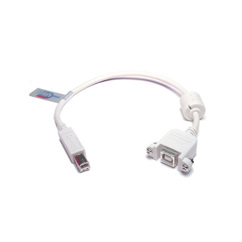 NTC | USB 2.0 B Female Panel Mount to B Male with Ferrite Core Cable