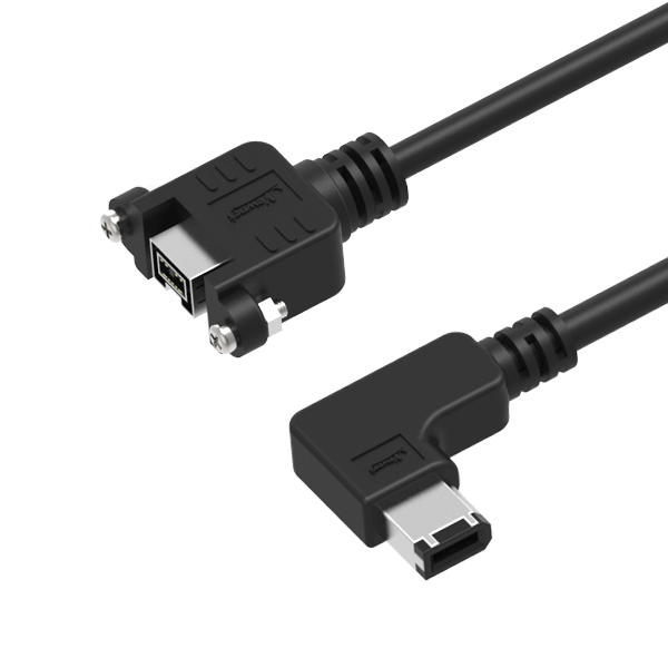 NTC | FireWire 800/400, Panel Mount 9 Pin to 6 Pin Up Angle Cable
