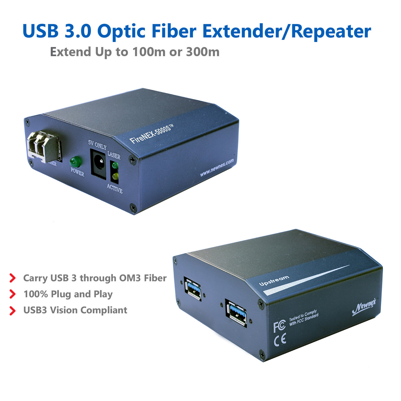 FireNEX™-5000S, USB 3.0 Optic Fiber Repeater - NTC Distributing