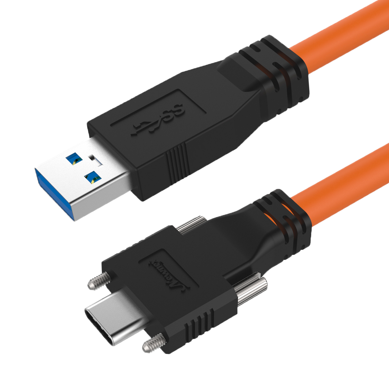 High Flex, USB A Male to C Male with Dual Screw Locking Cable, 1m, 2m, 3m, 5m - NTC Distributing