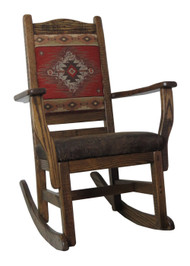 Barnwood Rocker Upholstered Back & Seat