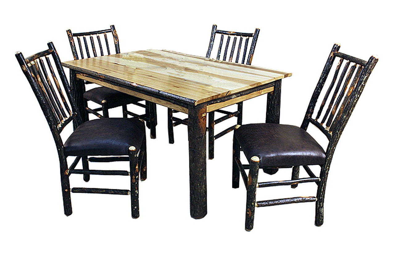 rustic hickory dining room table