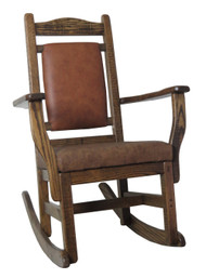 Barnwood Rocker Leather Back & Leather Seat
