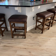 Barnwood  Bar Stool No Back Leather Seat   24" or 30"