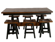 Farm House Counter Height Trestle Table - 2-Tone