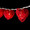 Red Heart Party Lights Battery Powered