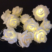 white rose fairy light battery Power pack wedding table room decoration