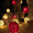 Red White Ball Party Lights Rattan Cane