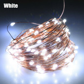 Copper Wire 10 metre White MICRO LED 100 Bulb light battery power
