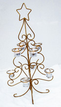 Gold 65cm Xmas Mini Christmas Tree Decoration Metal Tealight Candle Holder Table Decor