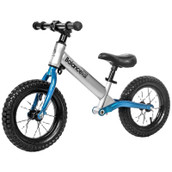 Silver Balance Bike Kids Racing with Suspension, Rubber 12inch Tyres, Foot Pegs