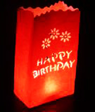 Red Happy Birthday Lantern Bag