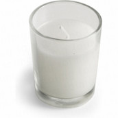 Clear Glass White Wax Table Candle