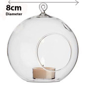 8cm clear hanging ball candle holder