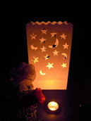 White Candle tealight lantern luminary bag