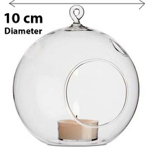 10cm clear hanging ball candle holder