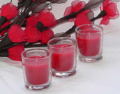 Red wax romantic table room candle