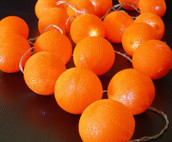 Dutch Orange Big Cotton Ball Garden Party fairy lights