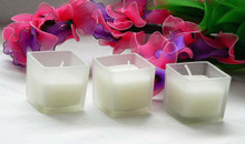 Square frosted glass 5cm candle