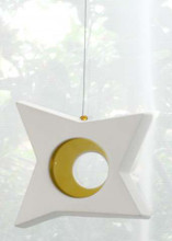 White hanging tealight candle holder Star