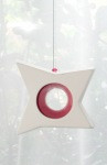 White hanging tealight candle holder Star