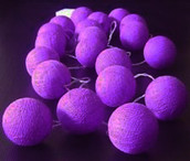 Purple Lilac Coloured Cotton Lantern 6cm Ball Party fairy lights