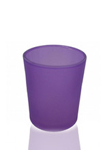 Purple Frosted Glass Tealight Candle Holder