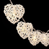 White Rattan Heart Fairy Lights Wedding Engagement event party