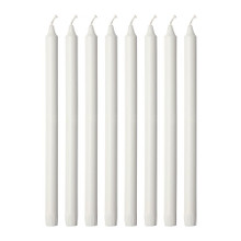 White wax taper candles per 10