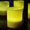 Yellow Frosted Glass Tealight Candle Holder