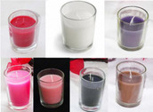 Mixed Wax and Glass Colour - 6cm Votive Candles