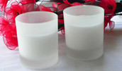 Large 8cm Frosted glass votive embedded candle