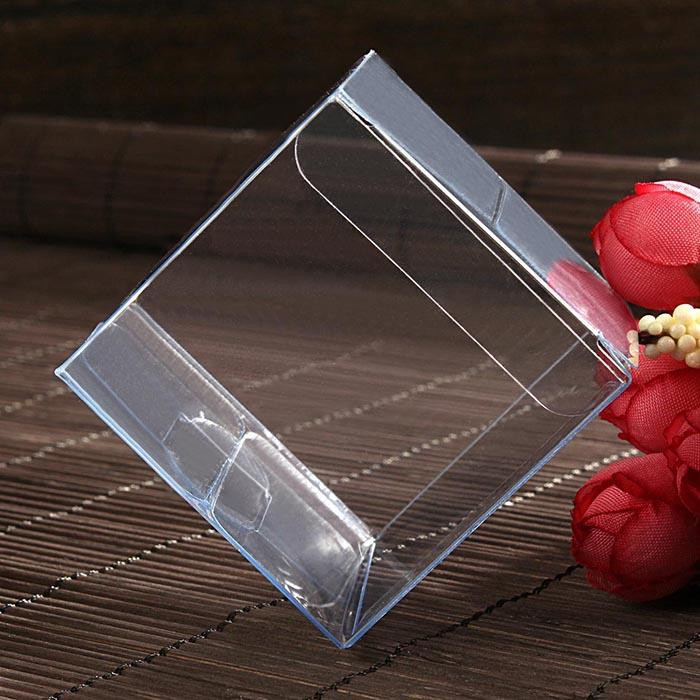 PVC Clear See Through Plastic 10cm Square Cube Box Large Bomboniere