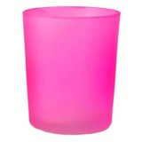 Pink Frosted Glass Tealight Candle Holder