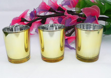 gold glass tealight candle holder cup jar