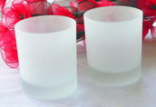 Large Frosted Glass Tealight Holder -8cm High - Tumbler Size