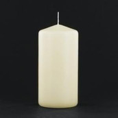 8cm high 6cm round ivory wax pillar candle