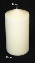 13cm tall pillar wax candle