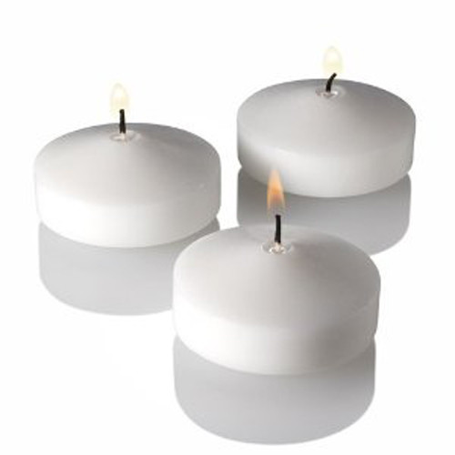 10 BIG 8cm Large Floating White Wax Candle 6 burn hour wedding party bowl pool 